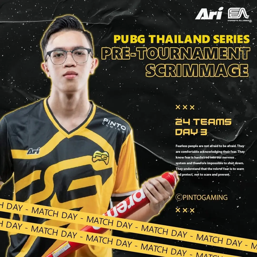 ภาพประชาสัมพันธ์ที่ระบุ PUBG Thailand Series และการแข่งขันก่อนทัวร์นาเมนต์