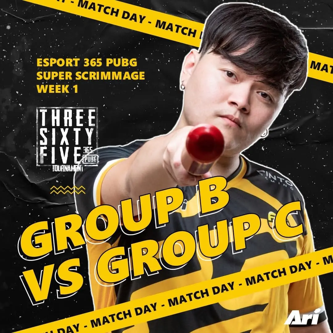 Pinto Gaming PUBG player match-day artwork